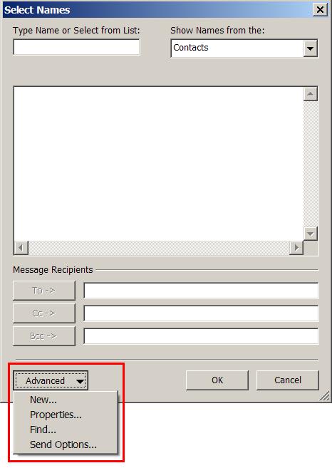 Click on Advanced in the lower left hand corner. Signatures Your default signature (see page 19) will be at the bottom of the message.