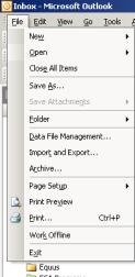 File Menu The file menu gives you many options, and several of these options give you even more options!