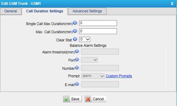 Figure 7-3 Items Single Call Max Duration(min) Max. Call Duration(min) Clear Stat.