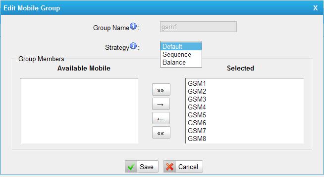 Figure 7-5 You can create new mobile group or edit the default one.
