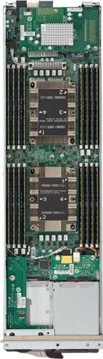 100G EDR/OPA and NVMe in 8U Mezzanine card for 100G Dual next generation Intel Xeon processor Next generation Intel Xeon processor 16 VLP DIMM slots DDR4 16 DIMM slots DDR4 SBI-4429P-T2N