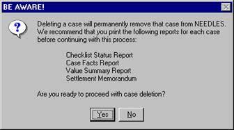 Deleting a case is a separate function from recycling a case, which is used when a case folder or duplicate case is accidentally created.