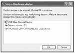 Before disconnecting the USB connection from the computer or the Digital Audio Player, be sure the "Safe to Remove Hardware" message is displayed.