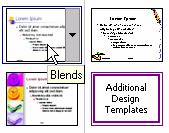 7 4 PowerPoint 2003: Basic Explanation PP03S-2-3 Applying a design template to an existing presentation You apply a template to give your presentation a professional look and feel.