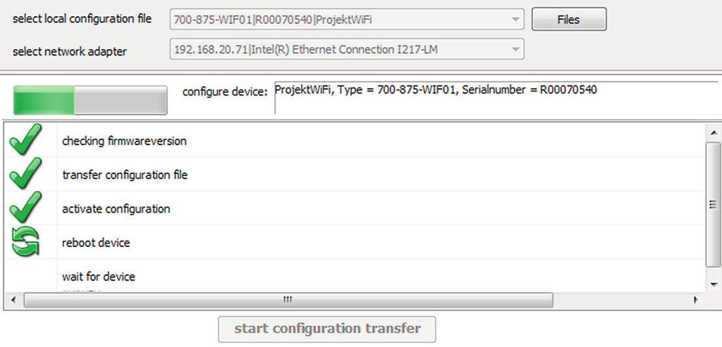 4.3 Transferring the configuration using a local LAN connection 1. Login via shdialup 2. Create/edit and download the REX 100 configuration LAN 3. Search for the device on the LAN network 4.