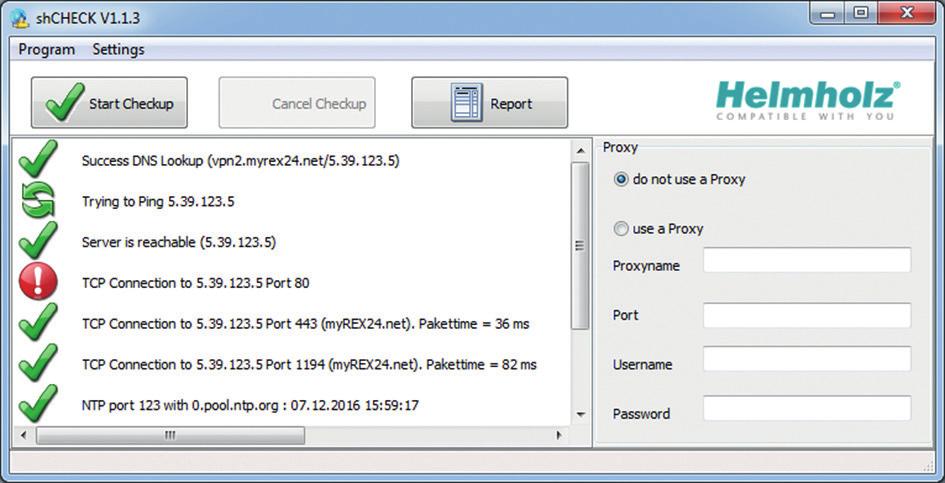 7. Tips and tricks 7.1 Establishing of connection isn't working If the connection to the portal does not work on the first try, please install our "shcheck" testing tool on a PC.