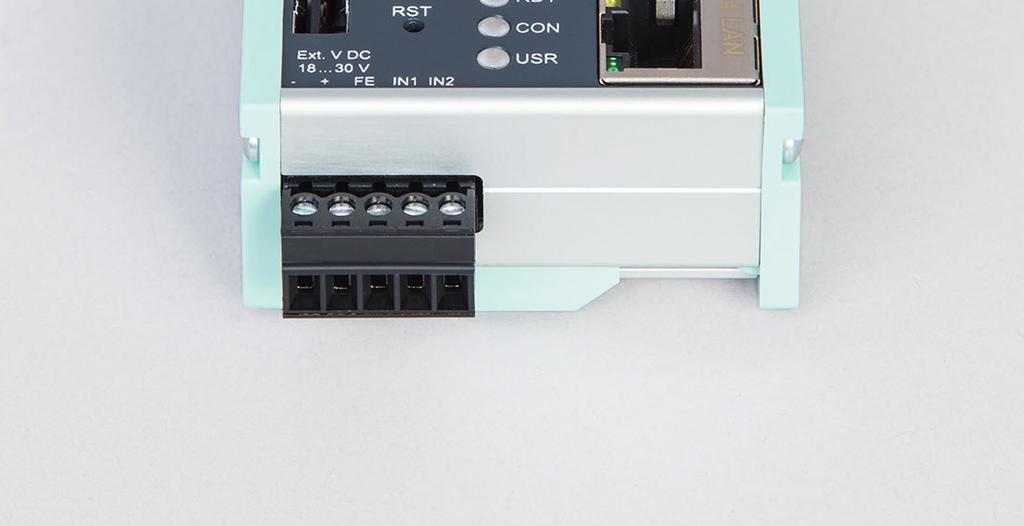 2.3 Connection The REX 100 must be supplied with 24 V DC at the wide range input 18 30 V DC via the provided connector plug. The terminal (FG) is for the functional ground.