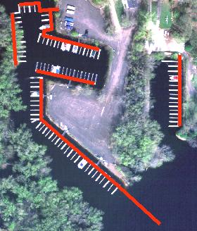 Load and display the Boat_Docks. Set the snapping tolerance, to something like 2 to 3 meters.