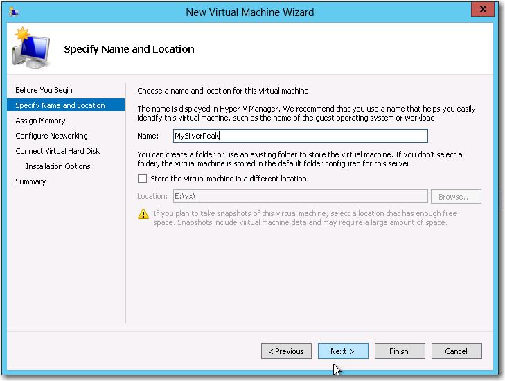 This example uses the wizard to create the virtual machine. b. To begin configuring the virtual appliance, click Next.
