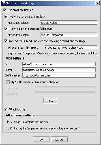 Email Notification The Email Notification plug-in enables you to receive email notification on backup activity.