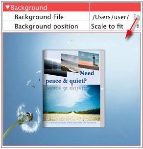 Background Image setting in Classical and Spread templates Click the "Open Folder" icon to