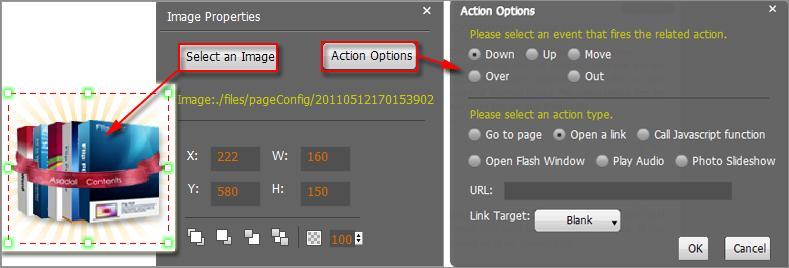 Add Image Click the icon to draw image box and then select
