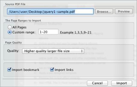I. Import PDF Interface 1. Source PDF File Click this icon to open the PDF file you want to convert; View content of added PDF file to clarify before converting. 2.
