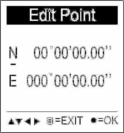 Press EDIT button to enter edit point page, you can edit the coordinates stored in the Finder List.