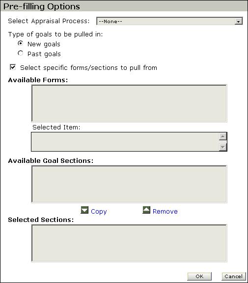 Working with Section Types 3 In the Form Title area, click the link to the Form. 4 From the left navigator, click the Form Sections link. 5 Click the Past Goals link.