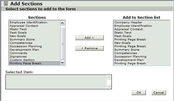 Working with Section Types 5 Click the Add Section(s) button.