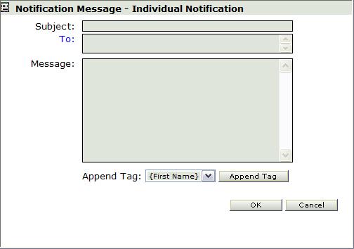 Sending Individual Reminders To Define Recipient(s) for the Notification on page 270 To Prepare an Individual Reminder 1 In the Appraisal Center, click the Process Details link for the appropriate