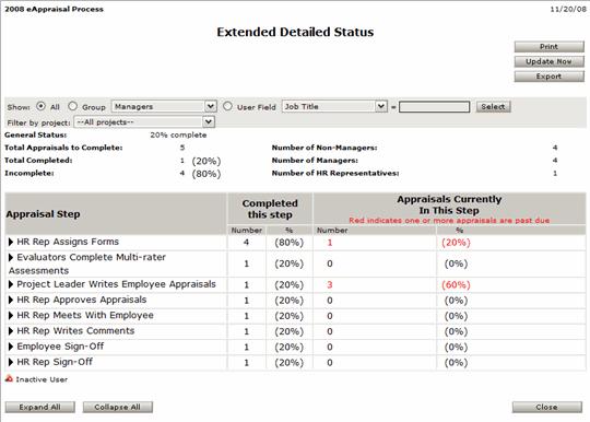 Viewing the Detailed Status Report To View an Extended Detailed Status Report 1 In the Appraisal Center, click the Process Details link for the appropriate appraisal.