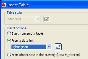 Data Links AutoCAD s Data Link feature creates the actual link to the spreadsheet, including what format should be used when a table is inserted, and which cells should be included in this connection.