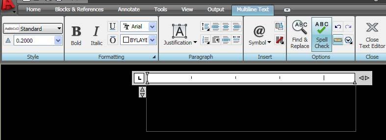 MText Editor The improved MText Editor enables you to have many of the word processing features common to Microsoft Office inside of AutoCAD.