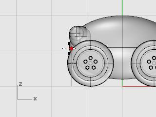 In the Osnap dialog box, click Disable to turn off all object snaps. Create the pull cord at the front of the toy 1. On the Curve menu, click Free-form > Control Points. 2.