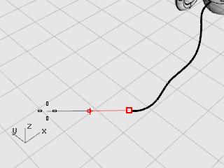 At the Start of first axis prompt, use the End object snap to pick the end of the cord curve. 3.
