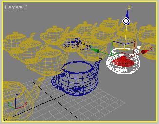 13. Select the teapot called Edit Mesh (Lid in), add an Edit Mesh modifier to it and move the lid inside of the body of the teapot.
