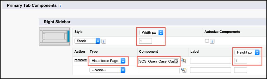 Console Setup for SOS Now that the Visualforce page has been created, you can change the page layout of the SOS session. This change hides the Visualforce page in the layout. a.