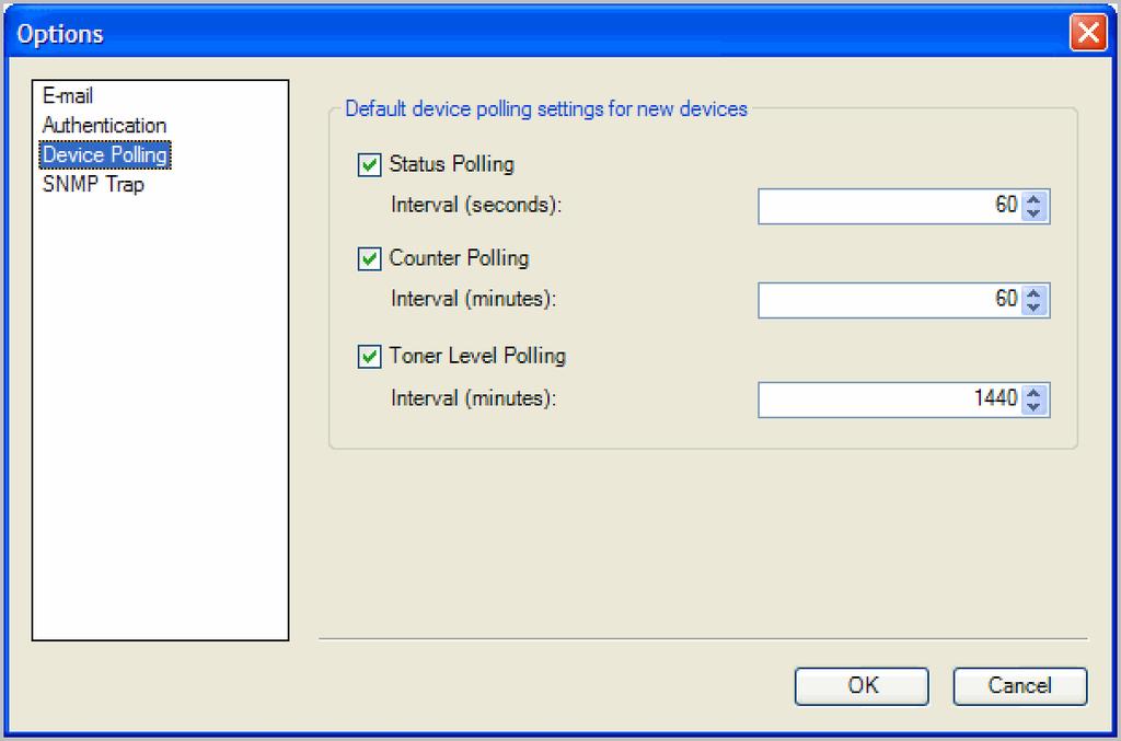 Options Editing Authentication Options If a user does not have administrator rights on the computer with the application installed, the network administrator can set up a user login password.