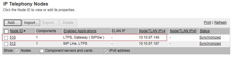 Assumption is made here that the IP Telephony node is already added.