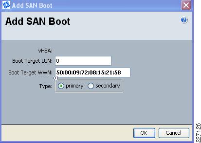 Solution Overview Step 4 Selecting the Add SAN Boot option opens a new window in which the WWN name of the Symmetrix V-Max storage port should be entered.
