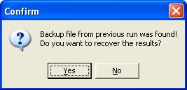 Figure 30 A message box displayed when restoring population from a backup file 9.3.5 Miscellaneous This is the last tab of the configuration wizard.