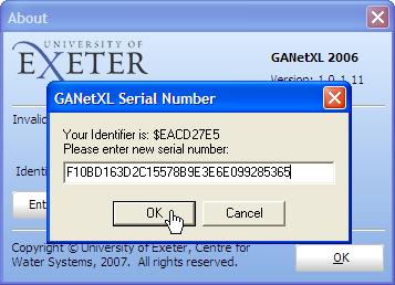 Click the "Enter new serial number" button and paste the number as displayed in the following