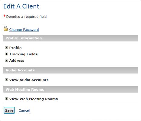 Adding and Managing Clients (Users) Edit a Client Page Search for the client you want to edit, and then in the search results, click the Edit button. The Admin Portal displays the Edit a Client page.