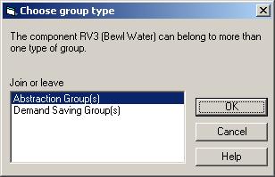 Select Group Type Dialog This dialog appears after clicking on a component in schematic view and selecting "Groups".