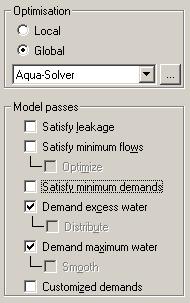 Now demand is met. The global analysis performed by Aqua Solver still preferentially uses the cheaper water from GW1 but ensures that DC1 does not fail.