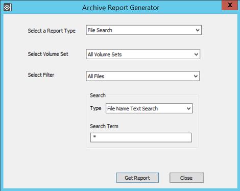 2. Select the File and New menu options. 3. Select File Search as the report type.