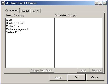 Alert Module An event category is mapped to one or more groups of e-mail recipients by using the tabbed Categories page.