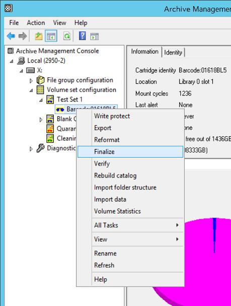 Administering the System 3.4.15 Setting the Administrator Defined Information for a Cartridge The Archive Management Console contains an administrator-defined information field for every cartridge.
