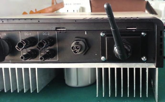 Picture 4-7 Tighten the water-proofing case tightly to the inverter with 4 screws as Picture 4-7 and the