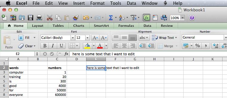 Editing and Deleting Data There are two ways to edit data in a cell. 1. Click in the cell that contains the data and start typing.