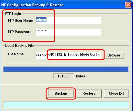 Select NC, right click and navigate to NE Management > NE Backup & Restore > back up system configuration.