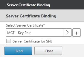 5. Click the > symbol to select the server certificate. 6.