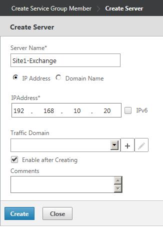 7. Add the following Server Name, IP Address, and click Create to add the