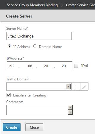 12. Add the following Server Name, IP Address, and click Create to add the