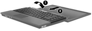 Replace the keyboard by seating the tabs at the lower edge of the keyboard just above the palm rest and laying the keyboard
