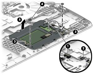 Touchpad button board Description Spare part number Touchpad button board 821171-001 Before removing the touchpad button board, follow these steps: 1. Shut down the computer.