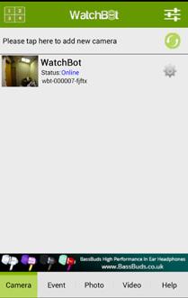 5.2 Viewing the WatchBot To view your WatchBot, tap camera located at the bottom left of your screen.