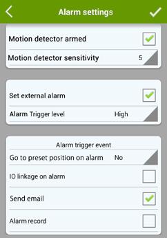 If the WatchBot is connected to an external alarm system, use the alarm input to enable or disable this feature.