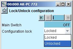 do not affect the configuration. 2. Select Lock/Unlock configuration 3.